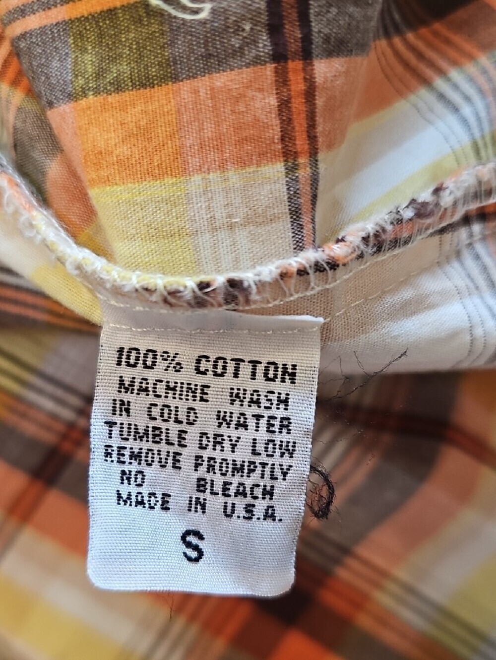 JAK Plaid Button-Front Shirt Dress in Yellow and Brown Made In USA Size Small - Picture 11 of 11
